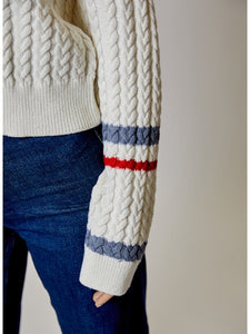 Varsity Stripe V-Neck Sweater