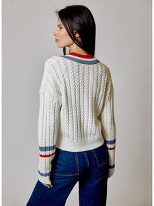 Varsity Stripe V-Neck Sweater