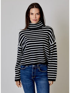 Mock Neck Striped Sweater