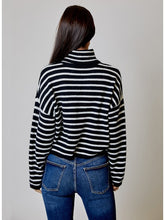 Mock Neck Striped Sweater