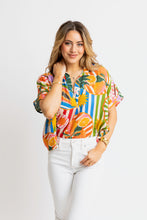 Tropical Fruit V-Neck Top