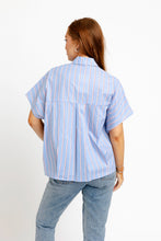 Stripe Poplin V-Neck Signature Top