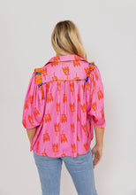 Mixed Floral Colorblock Ruffle Top