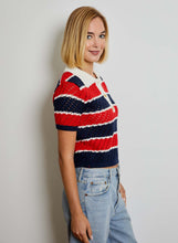 Navy + Red Striped Polo