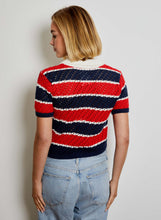 Navy + Red Striped Polo