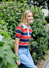 Navy + Red Striped Polo