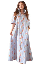 Stripe Floral Maxi Dress