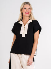 Poppy Pullover, Black/Sandstone