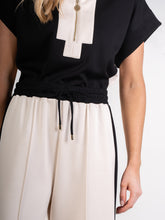 Teddy Crop Trousers, Black/Sandstone