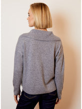 Notched Collar Cashmere V-Neck Sweater