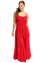 Solid Smock Cami Maxi Dress, Red