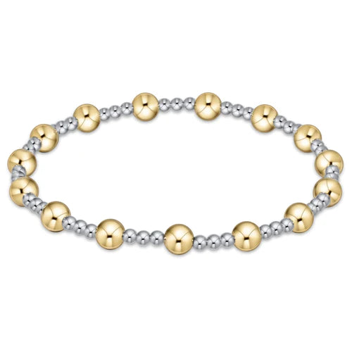 Classic Sincerity Pattern 5mm Bead Bracelet, Mixed Metal