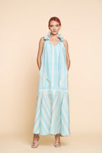 Kenny Striped Ruffle Neck Maxi Dress