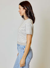 Tan Stripe Knit With Faux Cardi