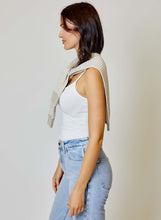 Tan Stripe Knit With Faux Cardi