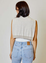 Tan Stripe Knit With Faux Cardi