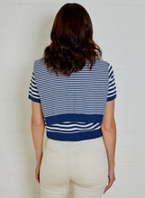 Navy Stripe Knit With Faux Cardi
