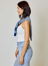 Navy Stripe Knit With Faux Cardi