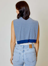 Navy Stripe Knit With Faux Cardi