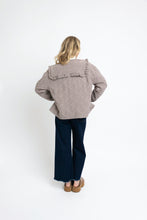 Gingham Check Collar Jacket, Brown