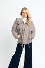 Gingham Check Collar Jacket, Brown