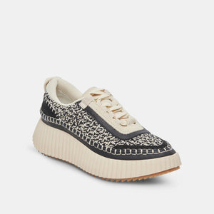Dolen Sneaker, White / Black Woven