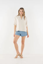 Poppy Top, Sandshell Linen