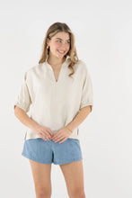 Poppy Top, Sandshell Linen