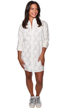 White on White Button Up Shirtdress