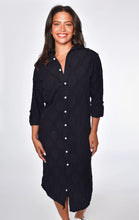 Black Cotton Flowers Midi Dress