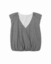 Black Check Poplin Bubble Top