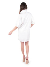 Poppy Dress, White Cotton Poplin