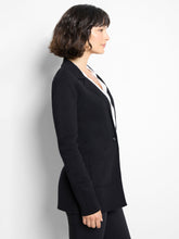 Elegant Knit Blazer, Black