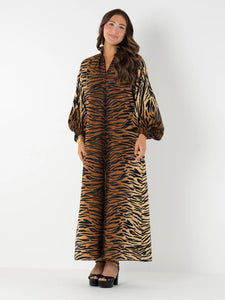 Fiona Dress, Tiger Jacquard