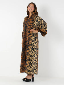Fiona Dress, Tiger Jacquard