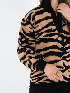 Lolli Sweater, Tiger Jacquard