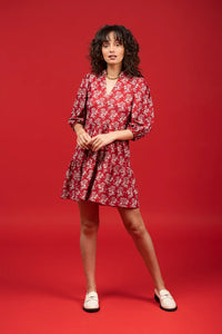 Tory Dress, Ribbon Bouquet Red