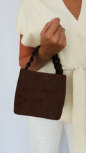 Suede Hadley Bag, Dark Brown