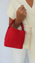 Suede Hadley Bag, Red