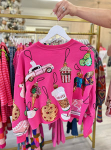 Pink Scatter Icon Ornament Sweatshirt