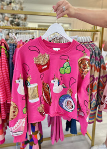 Pink Scatter Icon Ornament Sweatshirt