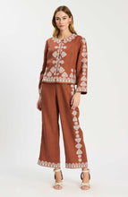Gianna Linen Embroidered Pant