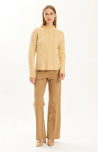Gracie Cashmere Basketweave Sweater, Iced Coffee