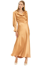 Edie Charmeuse Skirt, Champagne