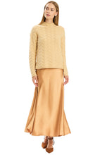 Edie Charmeuse Skirt, Champagne