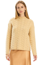 Gracie Cashmere Basketweave Sweater, Iced Coffee