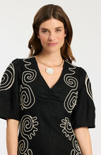 Posey Linen Embroidered Midi Dress