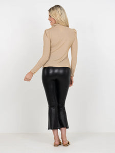 Tessa Turtleneck, Metallic Gold Knit