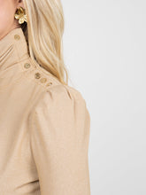 Tessa Turtleneck, Metallic Gold Knit