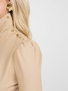 Tessa Turtleneck, Metallic Gold Knit